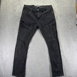 AHP Back N Black Jeans Mens 40x32 Black Cotton Denim Skinny Workwear Stretch